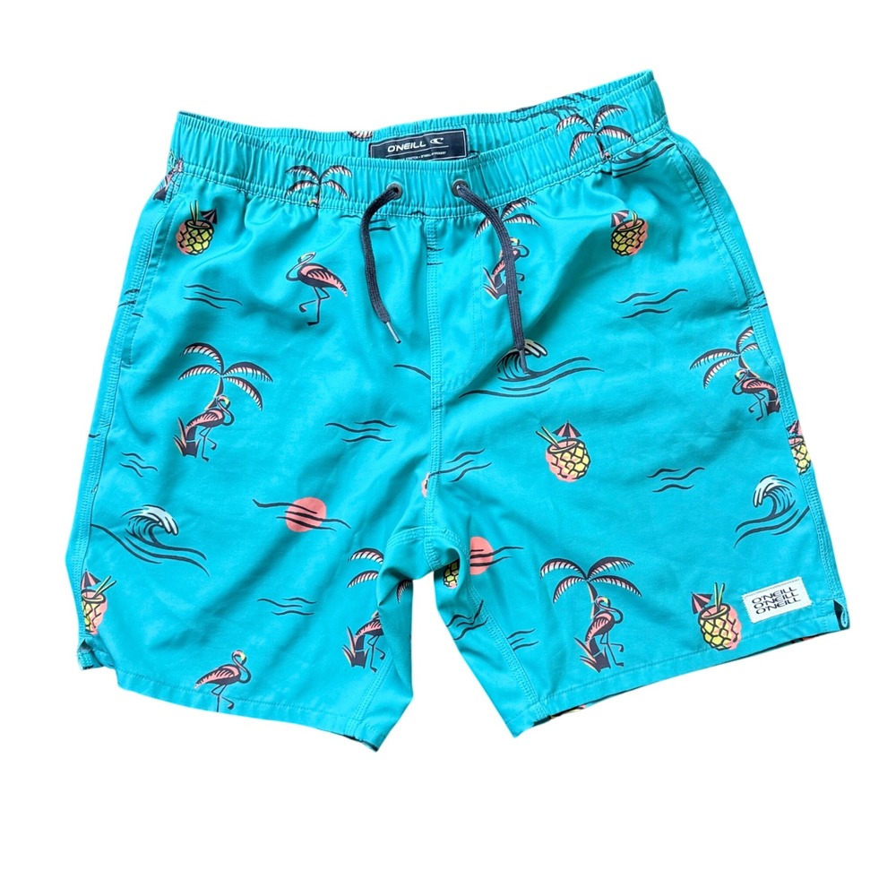 O'Neill Board Shorts Kids XL Teal Hyperfreak Flamingo Pineapple SP4206018